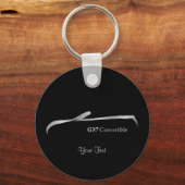 G37 Cabriolet Zilveren Brushstroke Sleutelhanger (Voorkant)