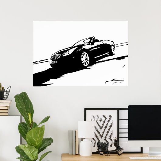 G37 Converteerbaar zwart-wit Poster (Thuiskantoor)