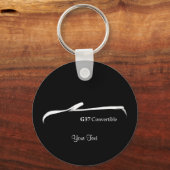 G37 Convertibl zwarte penseelstreek (zwart) Sleutelhanger (Voorkant)