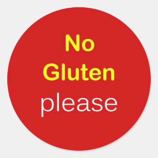 g5 - Voedselverzoek ~ GEEN GLUTEN GELIEVE. Ronde Sticker