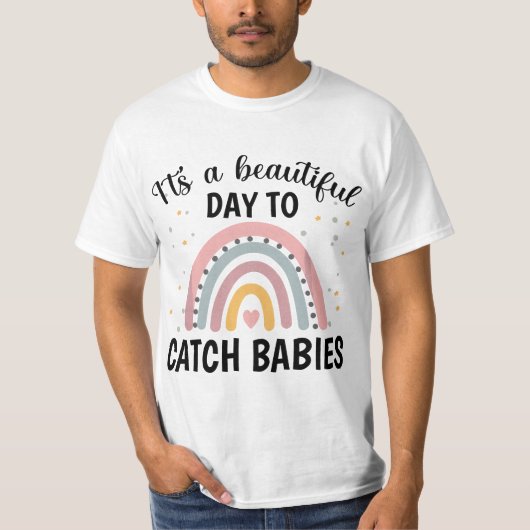 g6Dj Rainbow Catch Babies NICU Labor and Delivery  T-shirt (Voorkant)