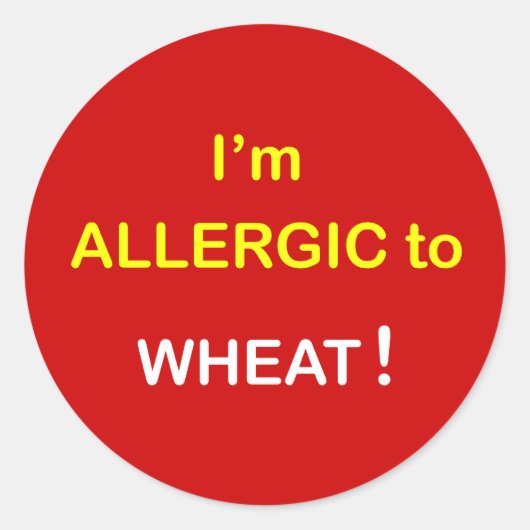 g8 - Ik ben allergisch - TARWE. Ronde Sticker (Voorkant)