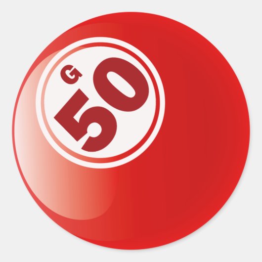 G 50 BINGO BALL RONDE STICKER (Voorkant)