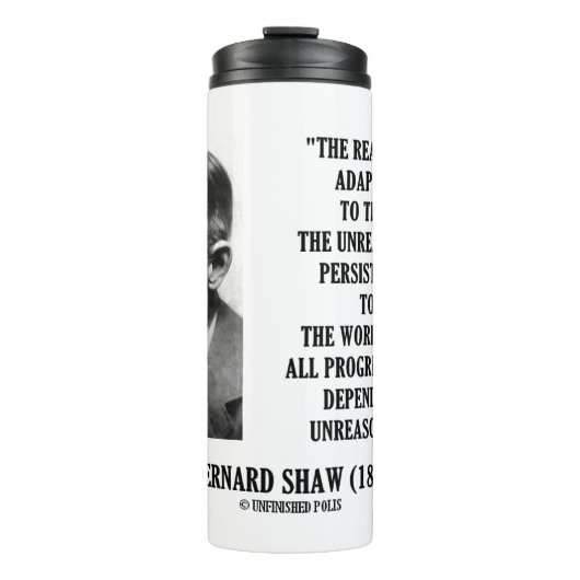 G. B. De vooruitgang afhankelijk maken van onredel Thermosbeker (Voorkant)