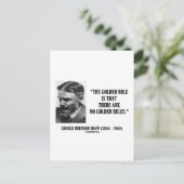 G. B. Shaw Golden Rule No Golden Rules Quote Briefkaart (Staand voorkant)
