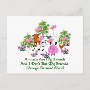 G. B. Shaw Vegetarian Quote Briefkaart