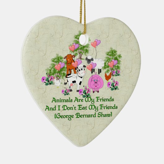 G. B. Shaw Vegetarian Quote Keramisch Ornament (Rechts)