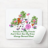 G. B. Shaw Vegetarian Quote Muismat (Met muis)