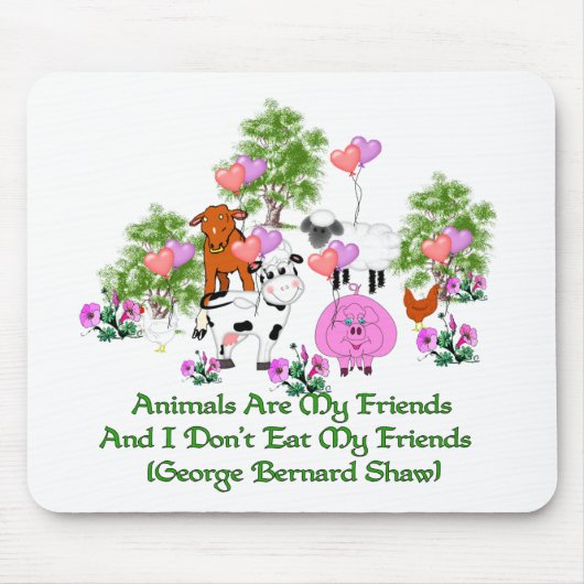 G. B. Shaw Vegetarian Quote Muismat (Voorkant)