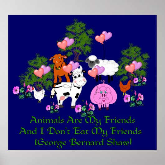 G. B. Shaw Vegetarian Quote Poster (Voorkant)