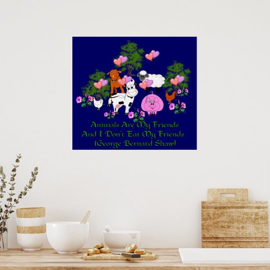 G. B. Shaw Vegetarian Quote Poster (Keuken)