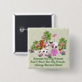 G. B. Shaw Vegetarian Quote Vierkante Button 5,1 Cm (Voorkant /achterkant)