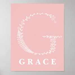 G Botanische Floral Monogram Aangepast Poster voor