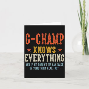 G-champ weet alles vaderdag retro kaart