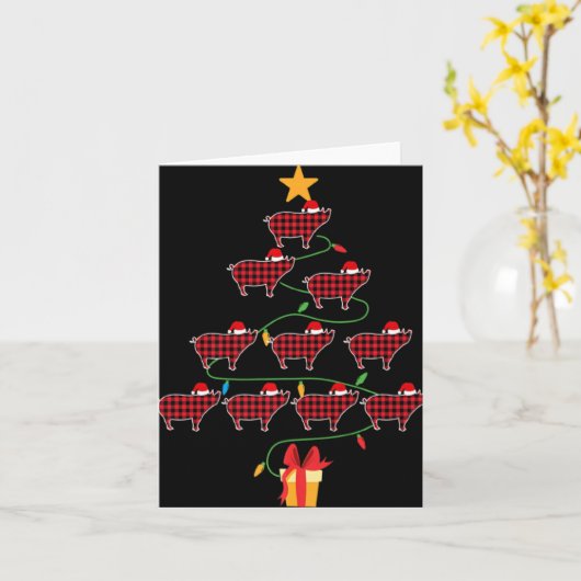 G Christmas Tree Xmas Goats Tree Santa Hat T Shirt Kaart (Gele Bloem)