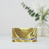 G-Clef Gold Piano-toetsenbord Visitekaartje (Staand voorkant)