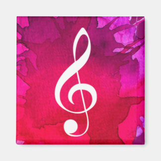 G Clef met Magenta achtergrond Magnet