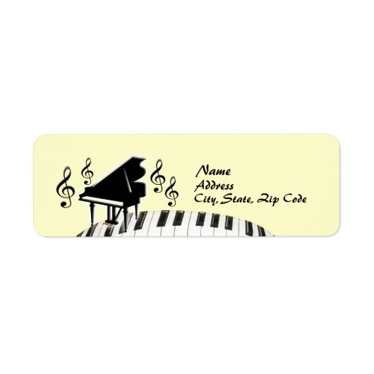 G-Clef Toetsenbord Grand Piano Label (Voorkant)