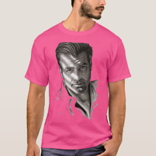 G. Clooney in zwart-wit T-shirt