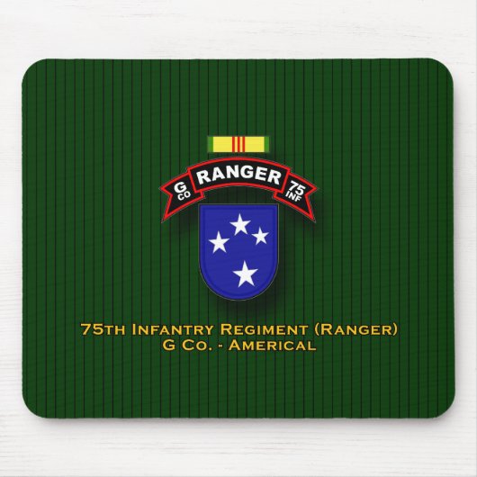 G Co., 75th Infantry - Rangers - 23d Div - Vietnam Muismat (Voorkant)