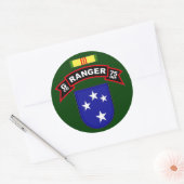 G Co, 75th Infantry Regiment - Rangers, Vietnam Ronde Sticker (Envelop)