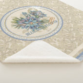 G Creatie Kantoor blauw bloem fleece deken (3/4)