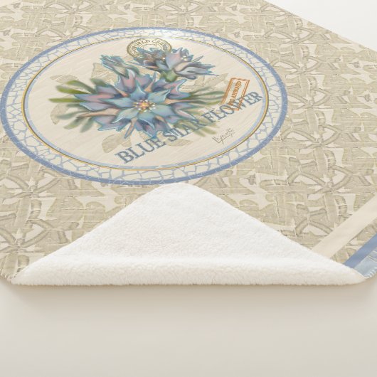 G Creatie Kantoor blauw bloem fleece deken (3/4)