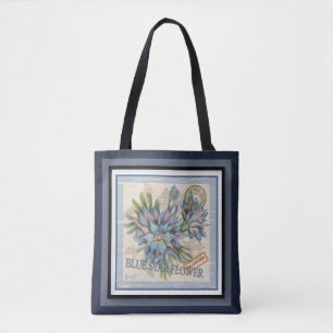 G creatie Kantoor blauwe en gele bloemen Tote Bag