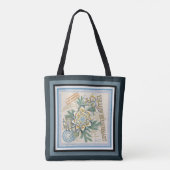 G creatie Kantoor blauwe en gele bloemen Tote Bag (Achterkant)