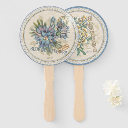 G Creatie Kantoor bloem Handwaaier (Voorkant en achterkant)