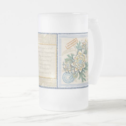 G Creatie Kantoor bloem Matglas Bierpul (Voorkant rechts)