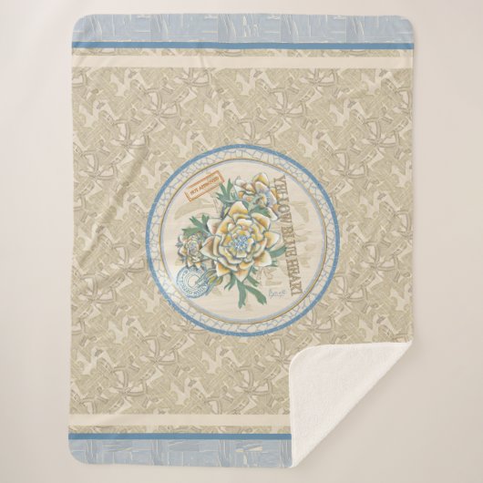 G Creatie Kantoor gele bloem Fleece Deken (Voorkant)