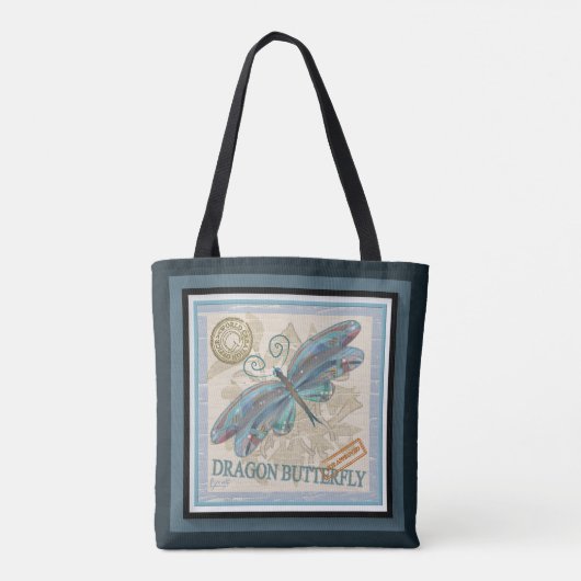 G creatie van Kantoor vlinder en libellen Tote Bag (Achterkant)