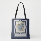 G creatieve blauwe Kantoor bloem Tote Bag (Voorkant)