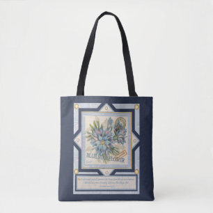 G creatieve blauwe Kantoor bloem Tote Bag