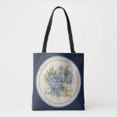 G creatieve blauwe Kantoor bloem Tote Bag (Voorkant)