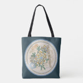 G creatieve blauwe Kantoor bloem Tote Bag (Achterkant)