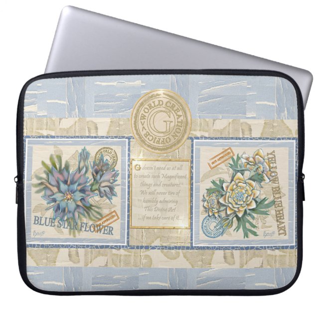 G Creation Kantoor bloemen Laptop Sleeve (Voorkant)