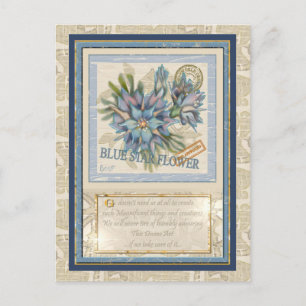 G Creation Kantoor blue flower Briefkaart