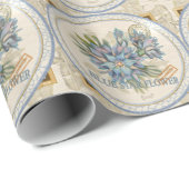 G Creation Kantoor blue flower Cadeaupapier (Rol Hoek)