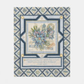 G Creation Kantoor blue flower Fleece Deken (Voorkant)