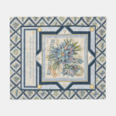 G Creation Kantoor blue flower Fleece Deken (Voorkant (Horizontaal))