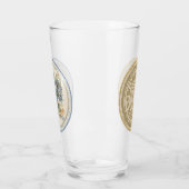 G Creation Kantoor blue flower Glas (Links)