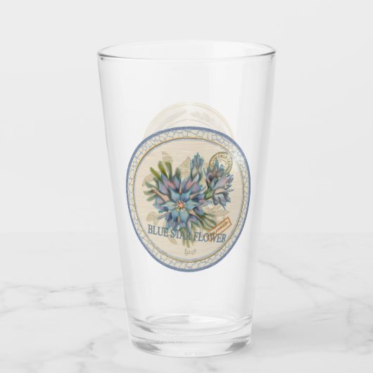 G Creation Kantoor blue flower Glas (Voorkant)