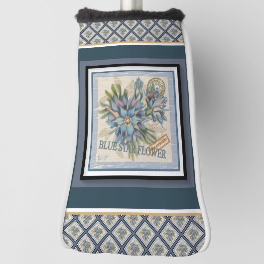 G Creation Kantoor Blue flower Golfheadcover (Draai 90)