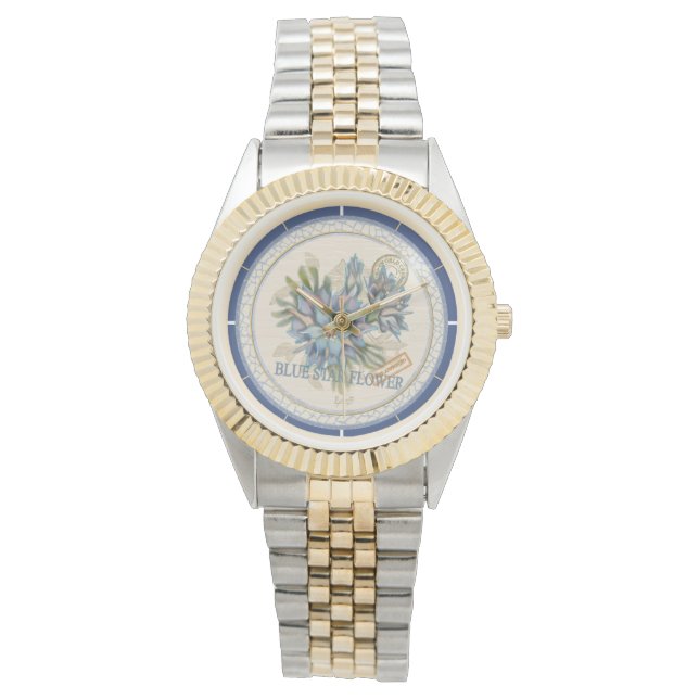 G Creation Kantoor blue flower Horloge (Voorkant)