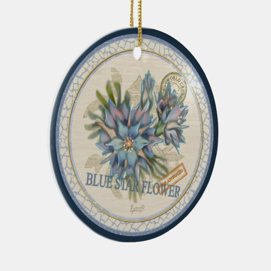 G Creation Kantoor blue flower Keramisch Ornament (Rechts)