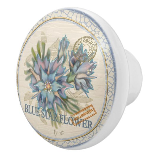 G Creation Kantoor Blue flower Keramische Knop (Rechts)