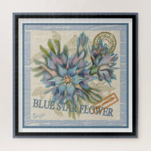G Creation Kantoor blue flower