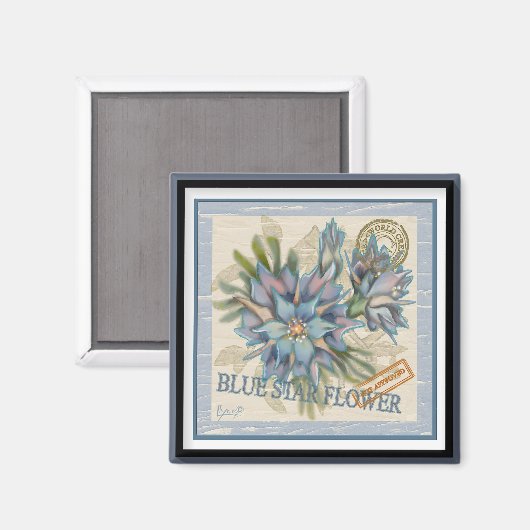 G Creation Kantoor blue flower Magneet (Voorkant / Achterkant)